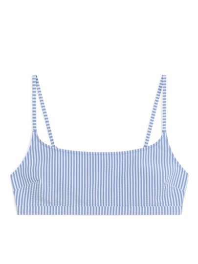 Seersucker Bikini Top - Blue
