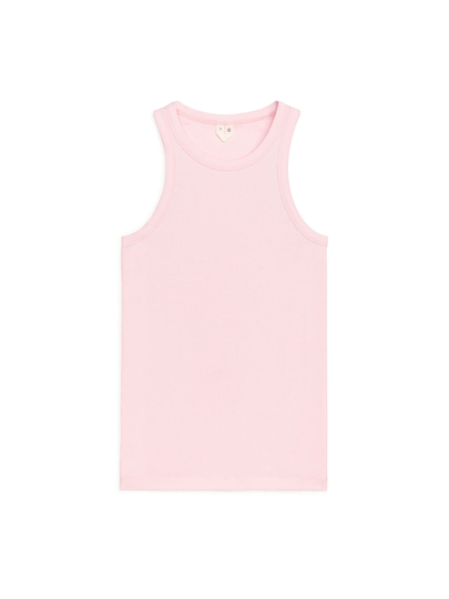 Ribbed Racer Tank - Pink