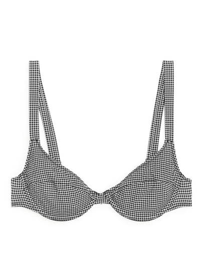 Seersucker Wired Bikini Top - Black