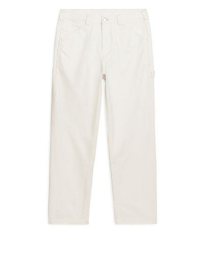 Loose-Fit Utility Trousers - White