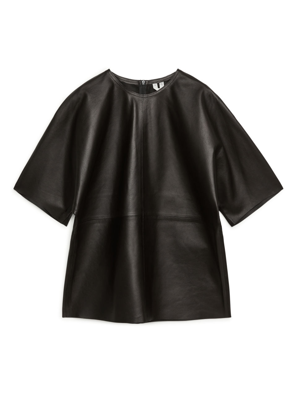 Short Sleeve Leather Top - Black