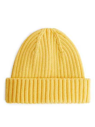 Rib Knit Baby Beanie - Yellow