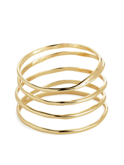 Wide Gold-Plated Armlet - Brown