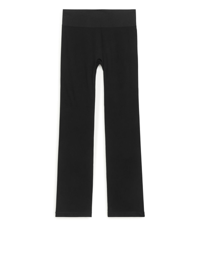 Flared Seamless Leggings - Black