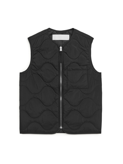 Quilted Liner Vest - Black