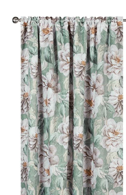 Cellbes Mörkläggningsgardin multiband blommig 2-Pack Grön