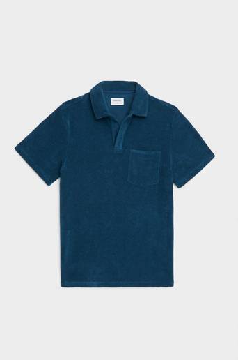 Studio Total Terry Open Collar Blå