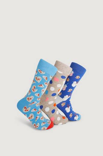 Happy Socks 3-Pack Strumpor Pizza Love Socks Gift Set Multi