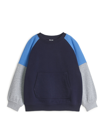 Colour-Blocked Sweatshirt - Blue