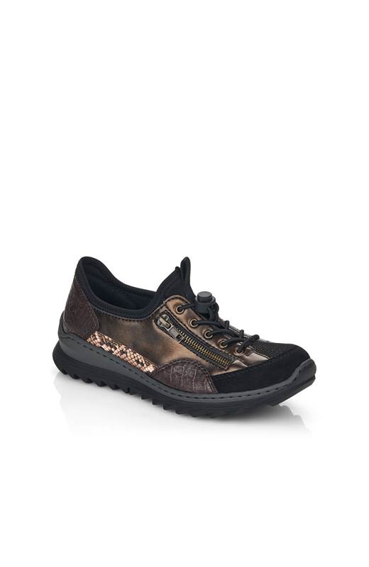Rieker Sneakers med resårsnörning Svart Brons