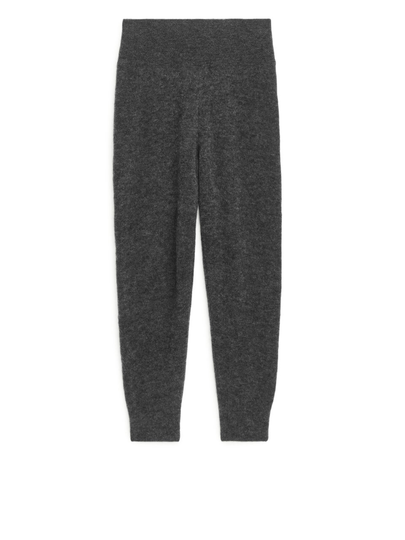 Knitted Alpaca Blend Trousers - Grey
