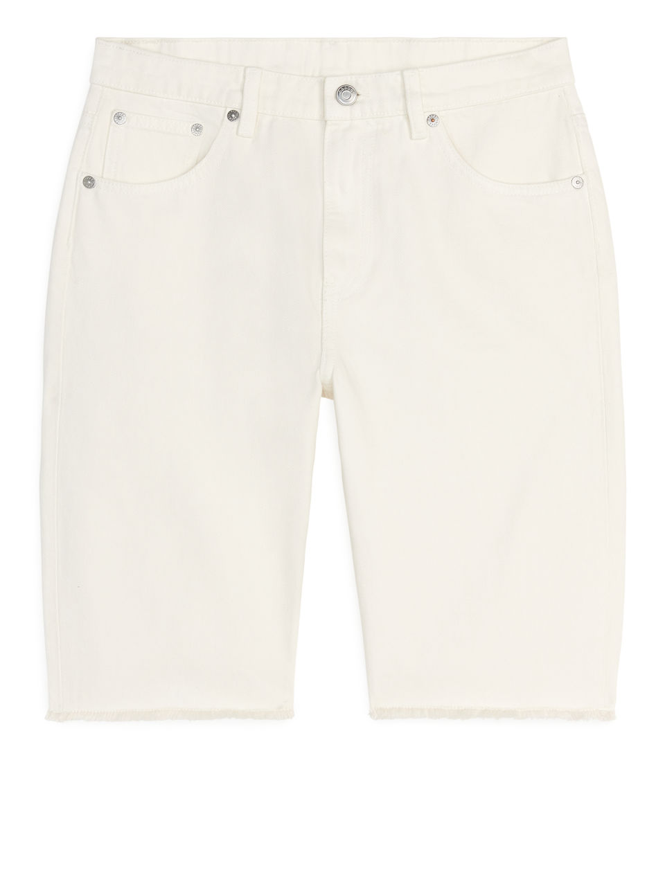 SLIM Overdyed Denim Shorts - White