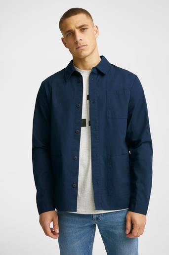 Les Deux Overshirt Jason Twill Hybrid Blå