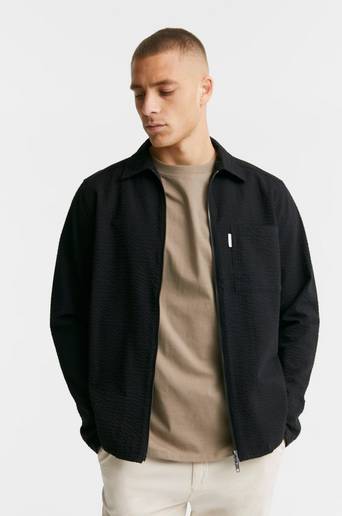 Studio Total Overshirt Seersucker Zip Overshirt Svart