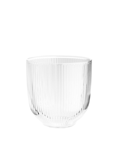 Ridged Drinking Glass Set of 2 - White
