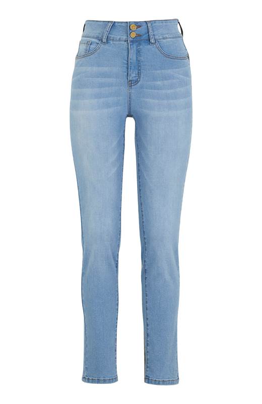 Cellbes Höga stretchiga jeans med shaping Ljusblå Denim