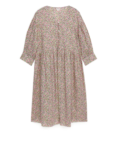 Wide-Fit Voile Dress - Beige