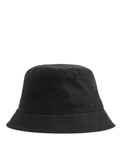 Cotton Twill Bucket Hat - Black