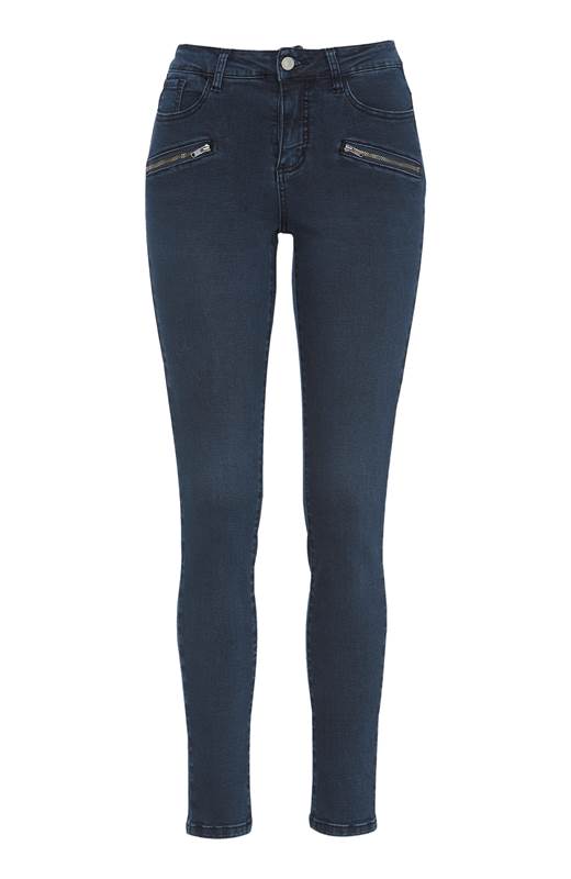Cellbes Smala femficksjeans i mörk denim Svart Blå Denim