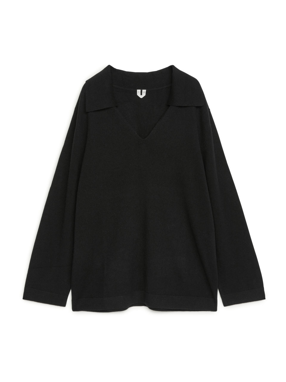 Polo Collar Cashmere Jumper - Black