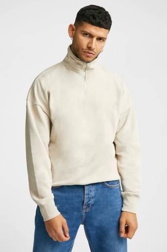 Studio Total Sweatshirt Studio 1/2 Zip Sweater Beige