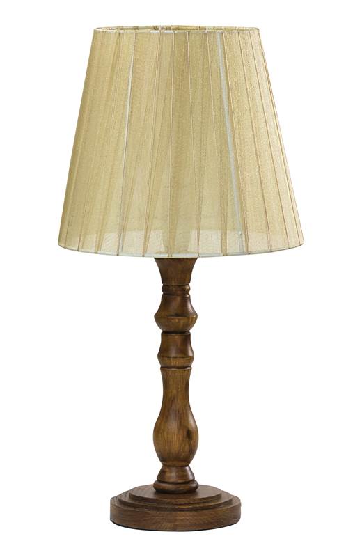 Bordslampa Elin trä/organza Brun Beige