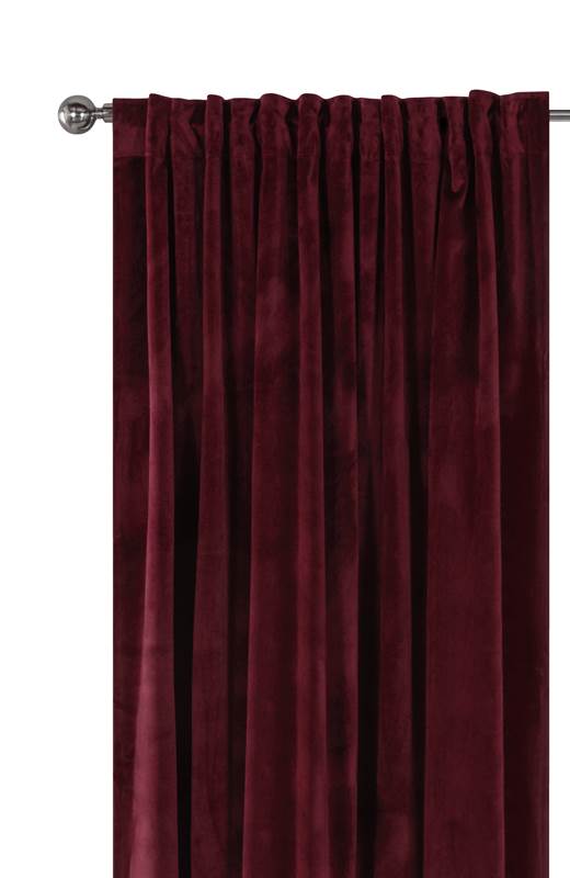 Cellbes Gardinlängd sammet 2-Pack Vinröd