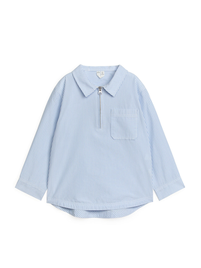 Pop-Over Zip Shirt - White