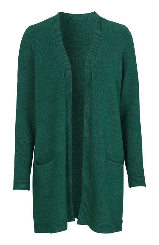 Cellbes Lång cardigan med fickor Mörkgrön Melange