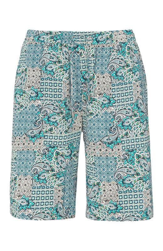 Cellbes Shorts med resår i midjan Blå Paisley
