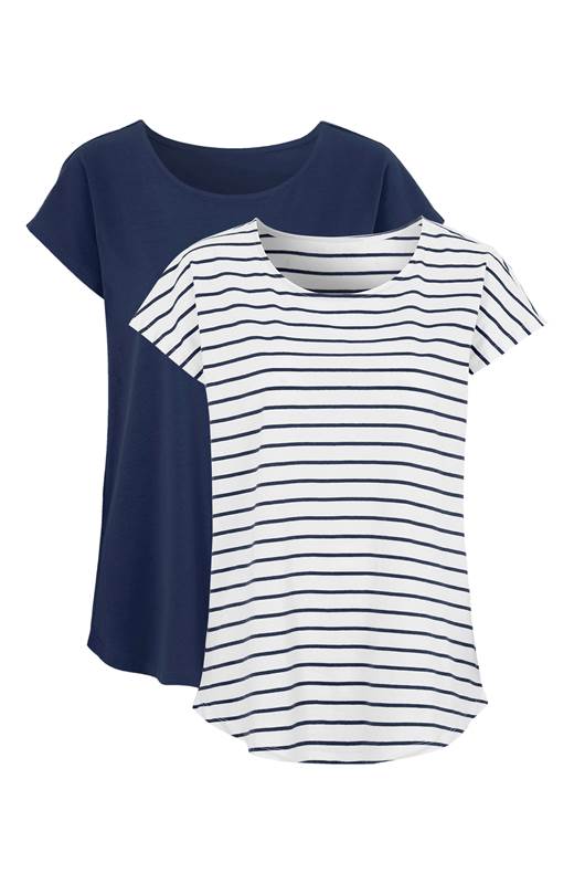 Cellbes T-Shirt 2-Pack Marin Randig
