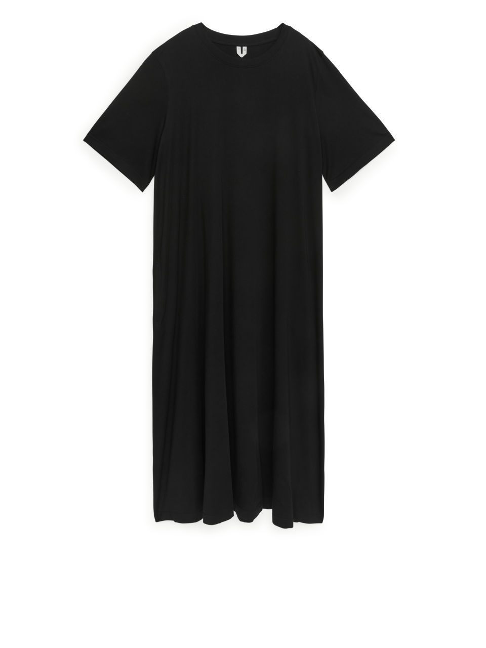 A-Line T-Shirt Midi Dress - Black