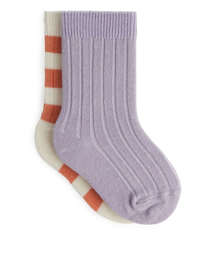 Ribbed Baby Socks - Purple
