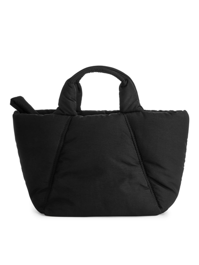Small Puffy Tote Bag - Black