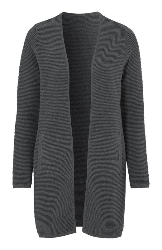 Cellbes Lång cardigan med fickor Antracitgråmelange