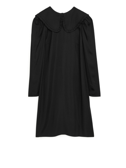 Frill Collar Dress - Black