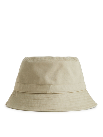 Cotton Twill Bucket Hat - Beige