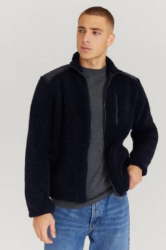 Studio Total Tröja Contrast Pile Jacket Blå