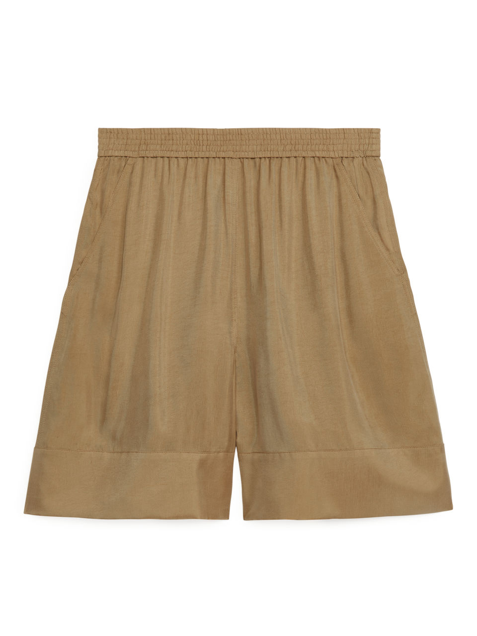Fluid Cupro Shorts - Beige