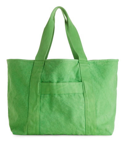 Dyed Canvas Tote Bag - Green