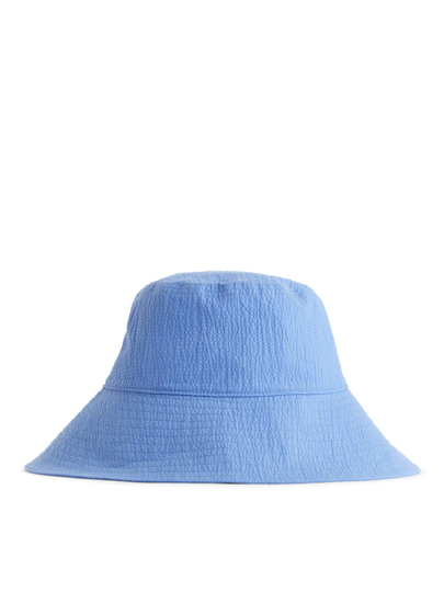 Seersucker Bucket Hat - Blue