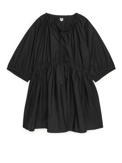 Voluminous Cotton Dress - Black