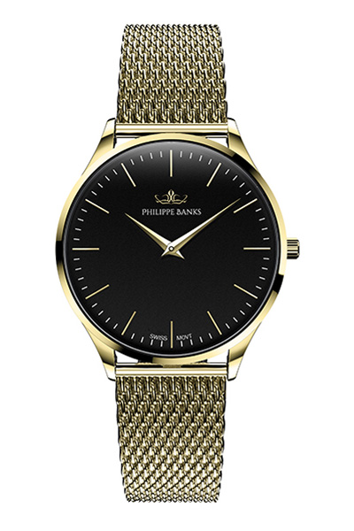 Philippe Banks Slimline 36mm Guld Mesh PHBG36002
