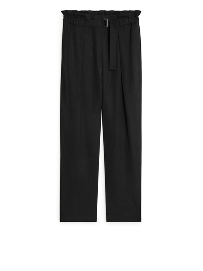 Relaxed Lyocell Trousers - Black