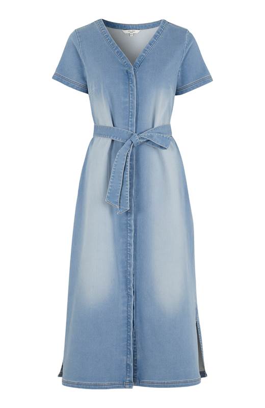 Cellbes Lång jeansklänning Ljus denim