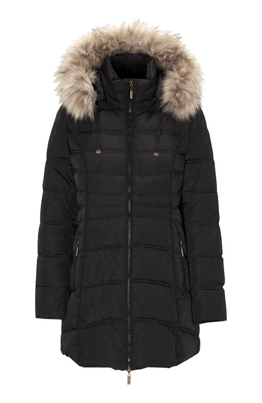 Cellbes Varmfodrad parkas med avtagbar huva Svart