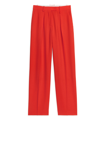 Hopsack Wool Trousers - Orange