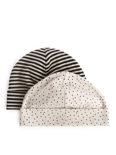 Ribbed Jersey Beanies - Black