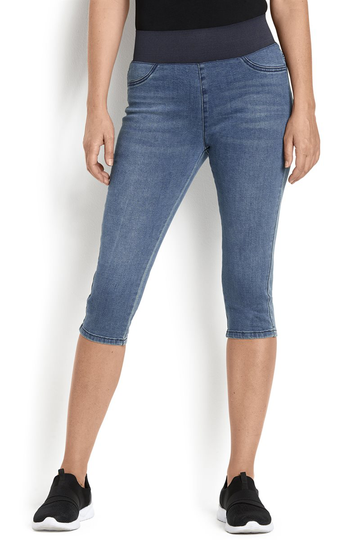Denimcapri med resårmidja Shantal