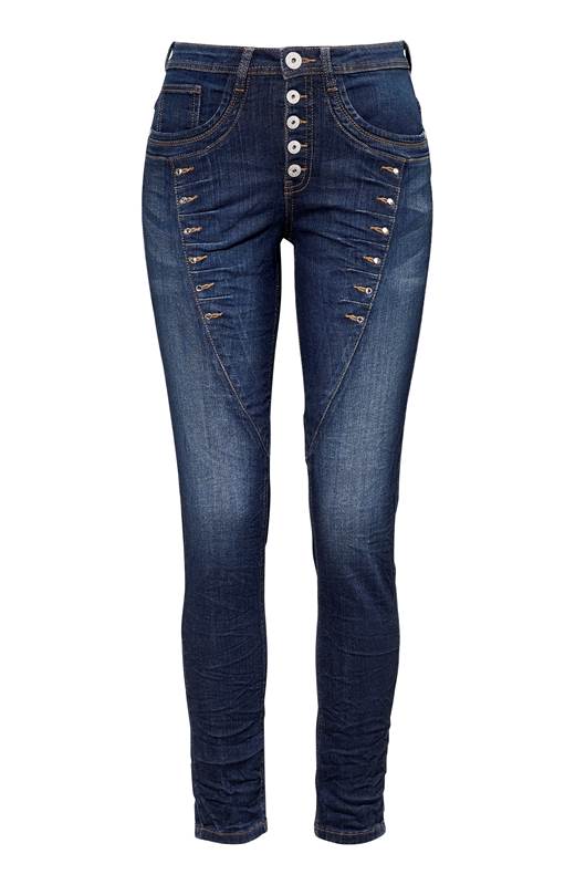 Cellbes Boyfriend byxa med strassdetaljer Mörkblå Denim